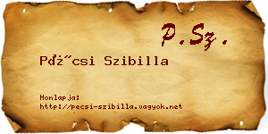 Pécsi Szibilla névjegykártya